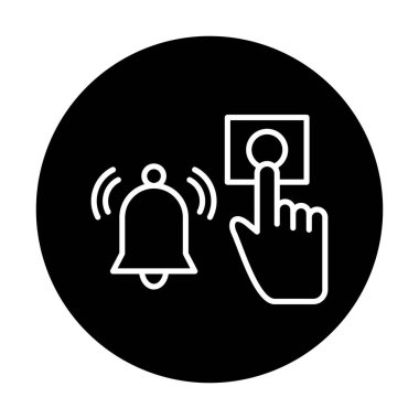 Acil durum alarm düğmesine basın Web simgesi, vektör illüstrasyonu 