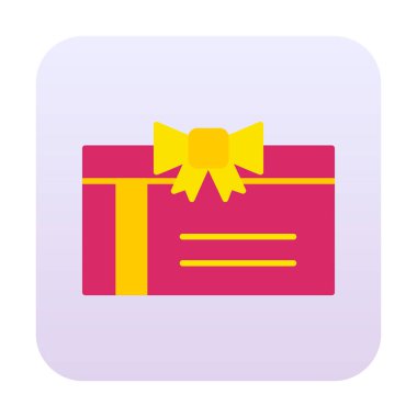 Basit hediye kartı simgesi, vektör illüstrasyonu