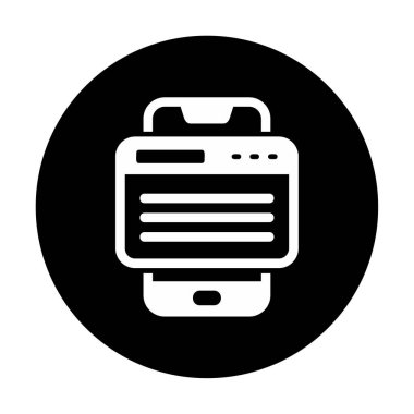 Basit Akıllı Telefon Tarayıcı simgesi, vektör illüstrasyonu