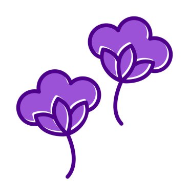 Pamuk çiçeklerinin basit web çizimi