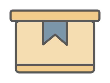 Teslimat kutusu simgesi, vektör illüstrasyonu basit tasarım