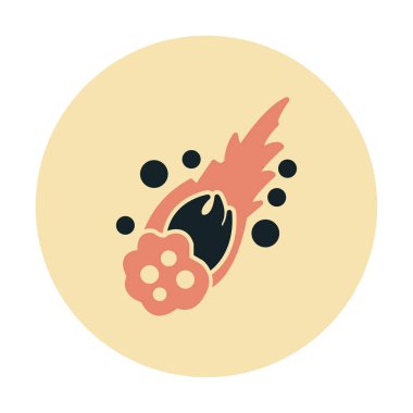 Alev Meteor düz ikon vektör çizimi