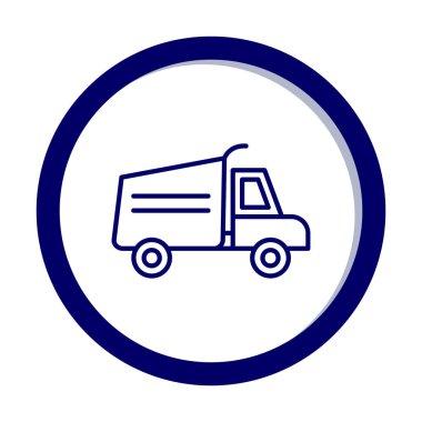 Web ve mobil uygulama tasarımınız için kamyon simgesi vektörü, kargo kamyonu logosu konsepti