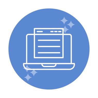 Basit web sitesi arayüzü simgesi, vektör illüstrasyonu