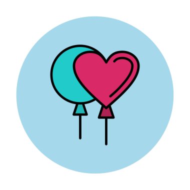 balonlar web basit illüstrasyon, parti konsepti