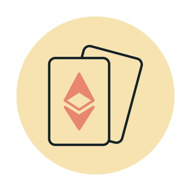 ethereum kartları simgesi, vektör illüstrasyonu