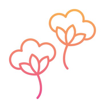 Pamuk çiçeklerinin basit web çizimi