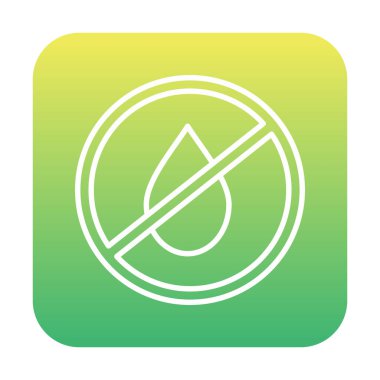 Basit Su Yok veya Sıvı Simge Yok, vektör illüstrasyonu