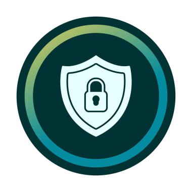 Güvenlik kalkanı düz simgesi, vektör illüstrasyonu 