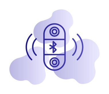 Bluetooth hoparlör simgesi, vektör illüstrasyonu basit tasarım