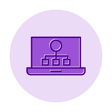 Basit Laptop Ekran simgesi, vektör illüstrasyonu