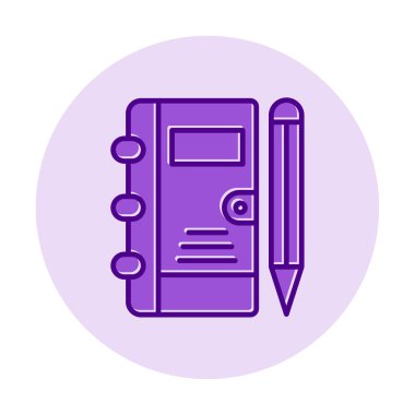 not defteri simgesi soyut arkaplan vektöründe izole edildi