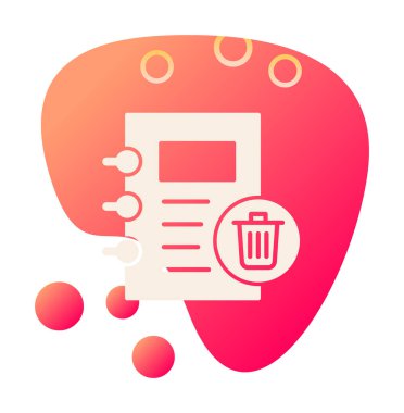 Basit not defteri arayüzü simgesi, vektör illüstrasyonu