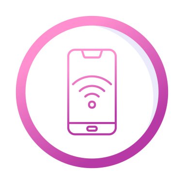 Akıllı telefondaki wifi imzası, basit simge vektör illüstrasyonu