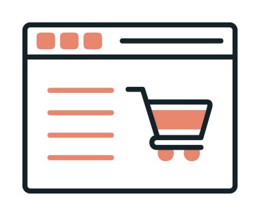 Alışveriş sitesi simgesinin vektör illüstrasyonu