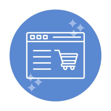 Alışveriş sitesi simgesinin vektör illüstrasyonu