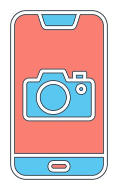 Akıllı telefon kamera simgesi, vektör illüstrasyonu 