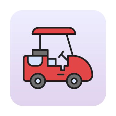 Golf Caddy simgesi, vektör illüstrasyonu