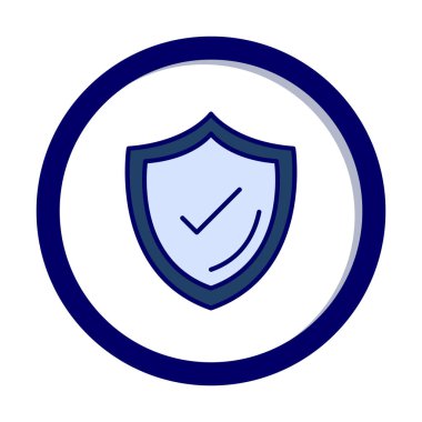 Güvenlik kalkanı simgesi koruma konsepti, vektör illüstrasyonu