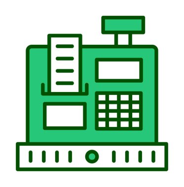 Kasiyer Makine simgesi vektör illüstrasyonu