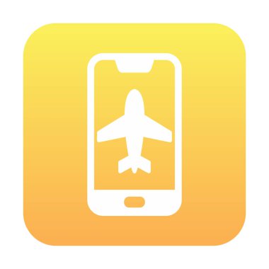 Akıllı telefon ekranında uçak kipi, vektör illüstrasyonu 