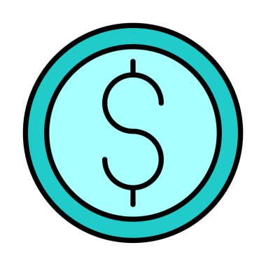 Dolar para simgesi, vektör illüstrasyonu