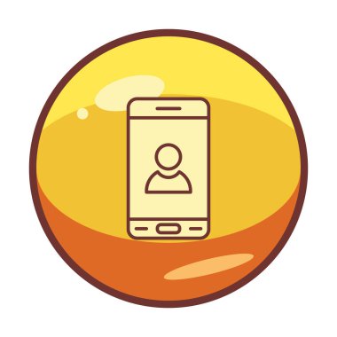 Mobil Kullanıcı simgesi vektör çizimi