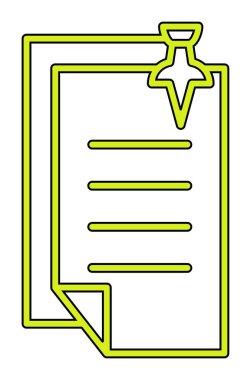 Basit not defteri arayüzü simgesi, vektör illüstrasyonu