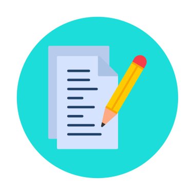 Not ve kalem vektör çizimi