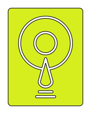 Sabit disk simgesi, vektör illüstrasyonu basit tasarım