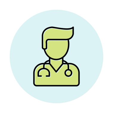 Erkek doktor simgesi, vektör illüstrasyon tasarımı