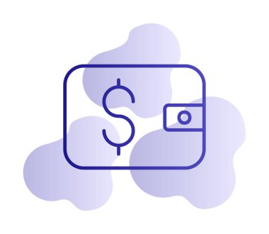 cüzdan vektör simgesi basit illüstrasyon