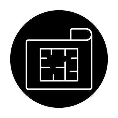 Ev Planı web simgesi, vektör illüstrasyonu