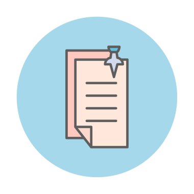 Basit not defteri arayüzü simgesi, vektör illüstrasyonu