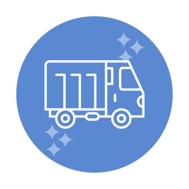 Web ve mobil uygulama tasarımınız için kamyon simgesi vektörü, kargo kamyonu logosu konsepti