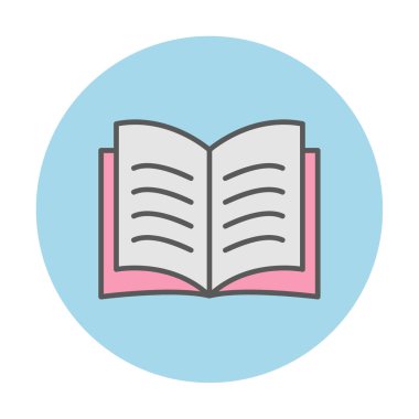 kitap düz simge vektör çizim