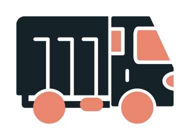 Web ve mobil uygulama tasarımınız için kamyon simgesi vektörü, kargo kamyonu logosu konsepti