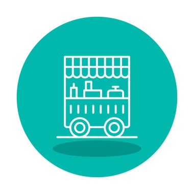 Yemek arabası simgesinin vektör illüstrasyonu 