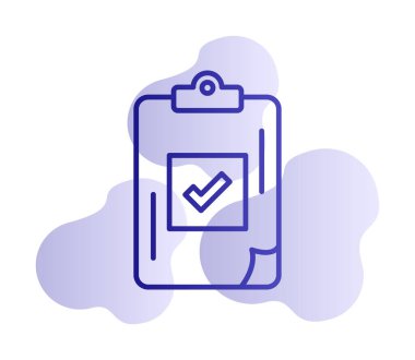 İşaretleme simgesine sahip görev listesi, vektör illüstratörü 