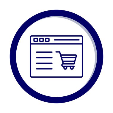 Alışveriş sitesi simgesinin vektör illüstrasyonu