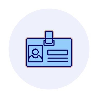 kimlik kartı simgesi, vektör illüstrasyonu basit tasarım