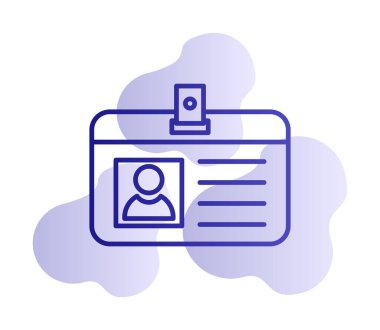 ID kart simgesi düz vektör çizimi