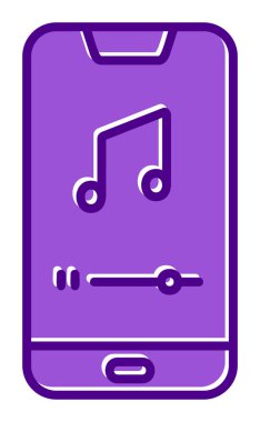 Mobil Müzik Oynatıcı ikon vektör illüstrasyonu