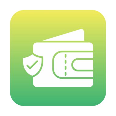 Basit Cüzdan Güvenliği simgesi, vektör illüstrasyonu