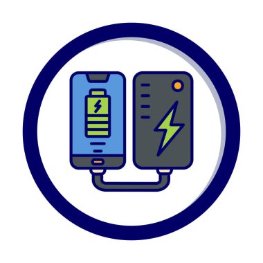pil simgesi. renk çizgisi çizimi 