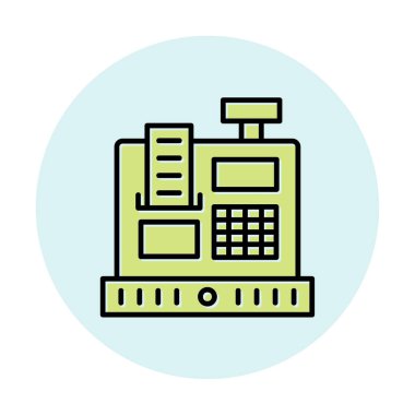 Kasiyer Makine simgesi vektör illüstrasyonu