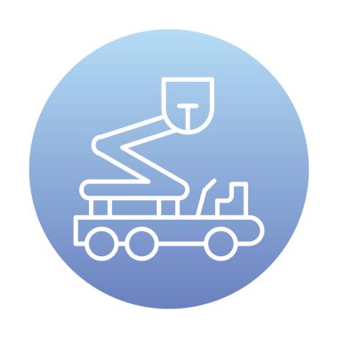 Boom Lift ağ simgesi, vektör illüstrasyonu 