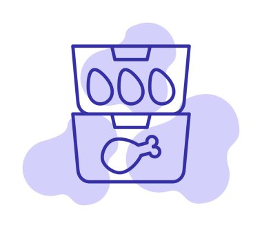 yiyecek kabı ikonu vektör illüstrasyonu