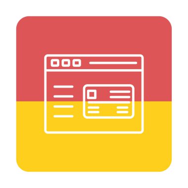 Basit Web Ödeme simgesi, vektör illüstrasyonu