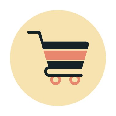 Alışveriş arabası simgesi, vektör çizimi basit tasarım